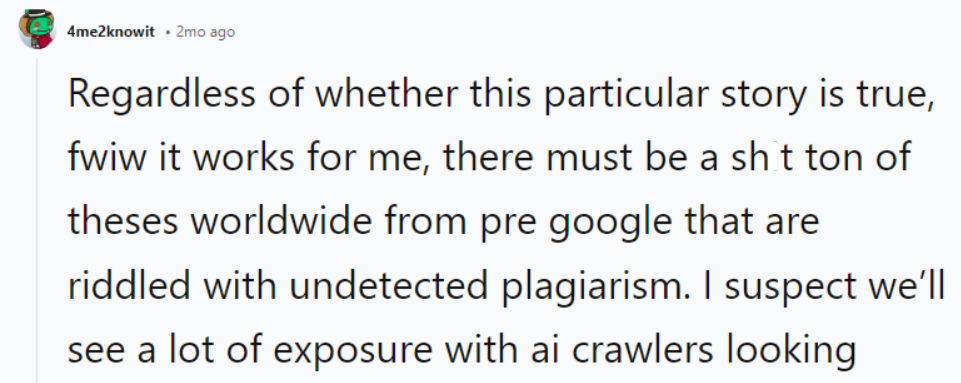 Regardless of whether this particular story is true,