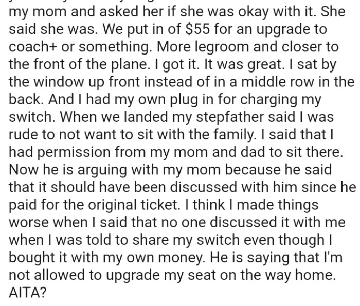 OP Thinks He Made Things Worse When He Said That No One Discussed It with Him When He Was Told to Share His Switch