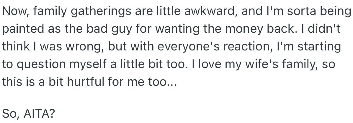 Ever since, family gatherings have become awkward