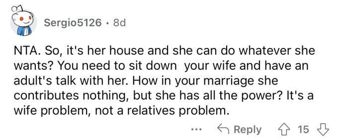 OP's problem should be with his wife, not the relatives.