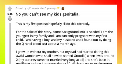 Woman Storms Off After Being Told By Her Stepdaughter That She Can't See Her Grandchild's Private Parts