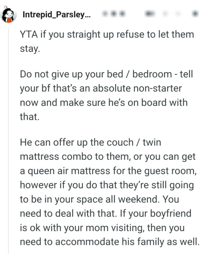 The OP can get a queen air mattress for the guest room