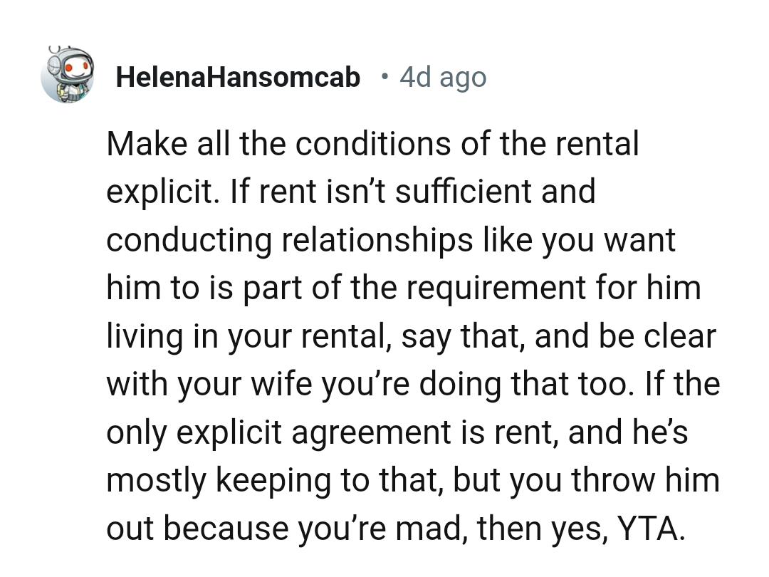 Being clear with the wife