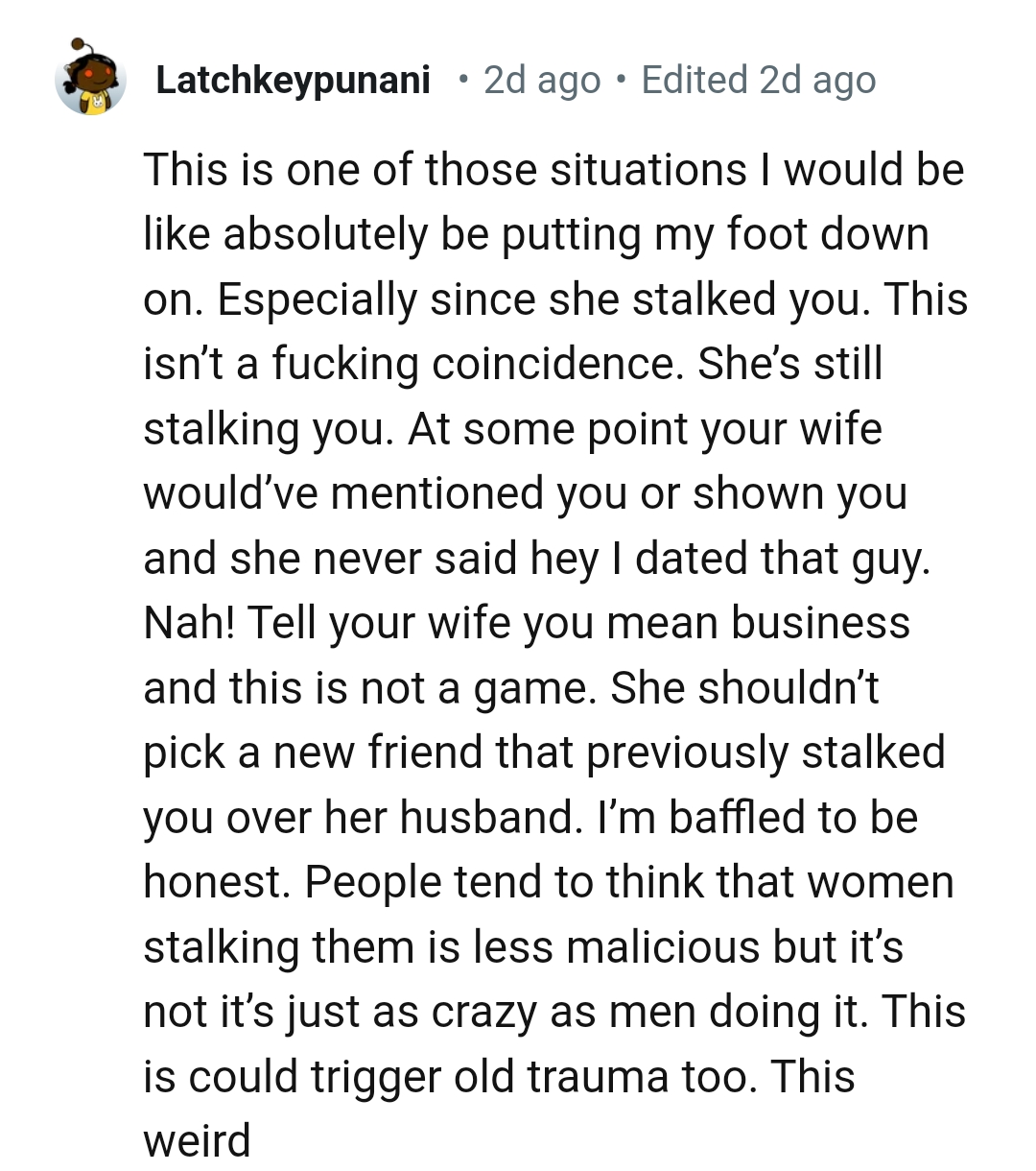 Telling her that he means business and it's no joke