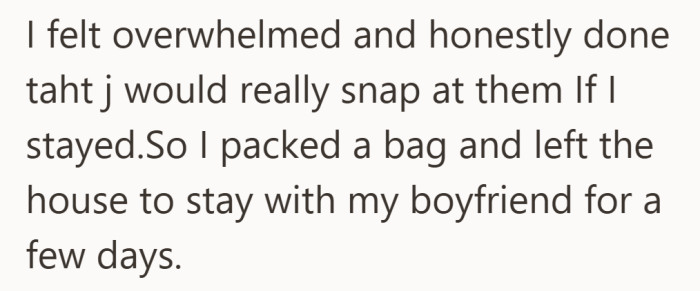 When staying feels like it will end in tears or shouting, a packed bag can feel like the only option.