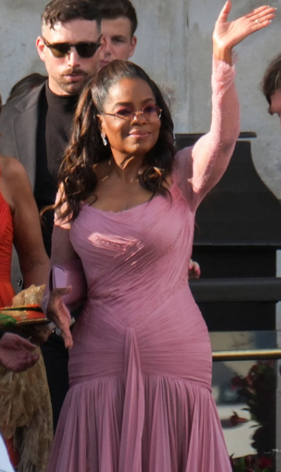Oprah Winfrey departs Gritti Palace on the second day of Bezos and Sanchez’s celebrations Friday.