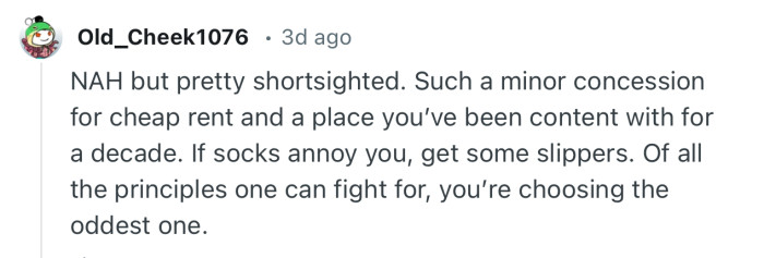 “Such a minor concession for cheap rent and a place you’ve been content with for a decade.”