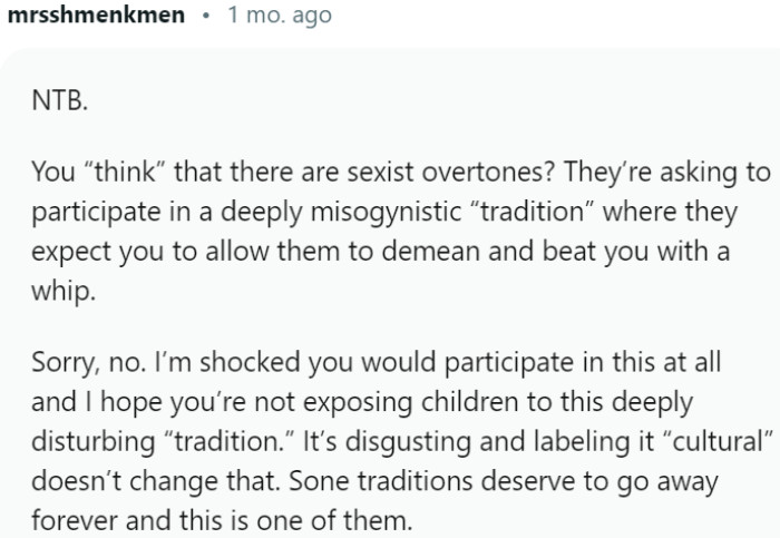 Some traditions should be abandoned for good