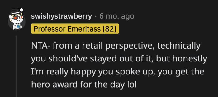 OP risked their job to defend children from their own mother