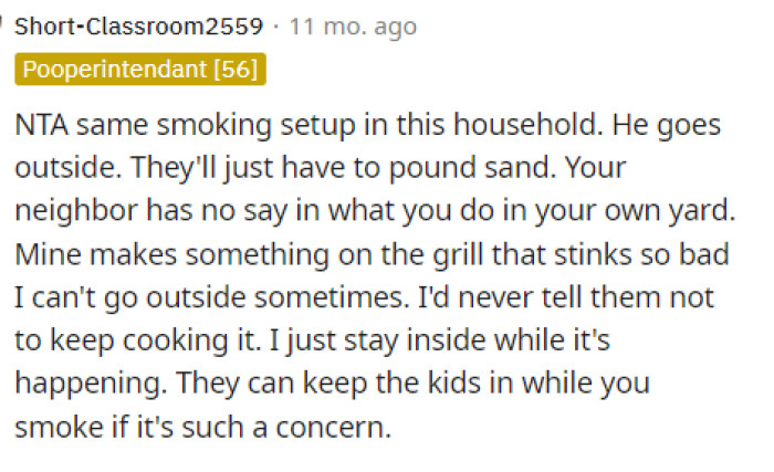 The comments stating that she can essentially do whatever she wants on her property are true, so her neighbor can't do anything about it.