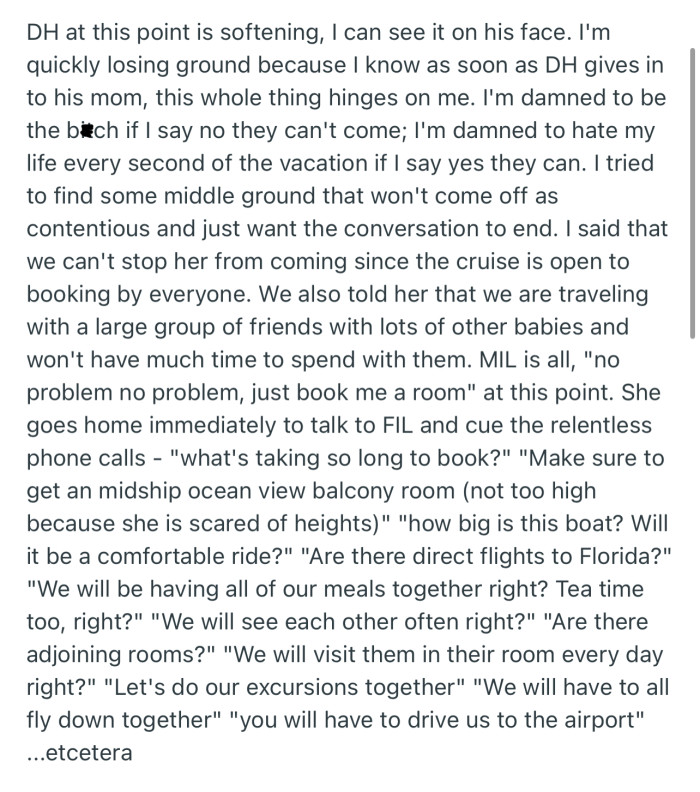 OP’s husband ended up softening his stance, and now OP is frustrated that their summer vacation might be ruined