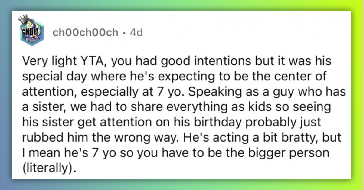 Redditor Takes Back The Birthday Gifts She Gave To Her 7-Year-Old Nephew After He Refused To Share One With His Sister