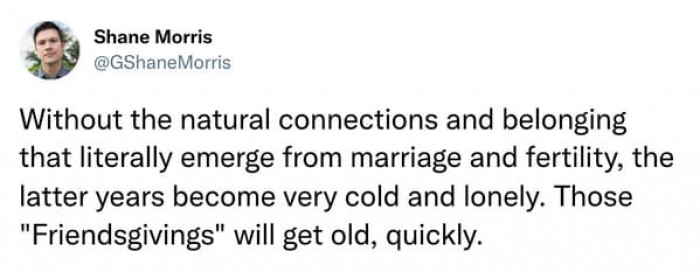 He says our lives will soon get lonely without the connections parents form through their kids