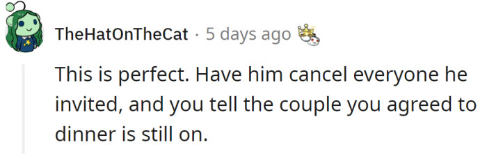 Well, it was supposed to be a dinner for four