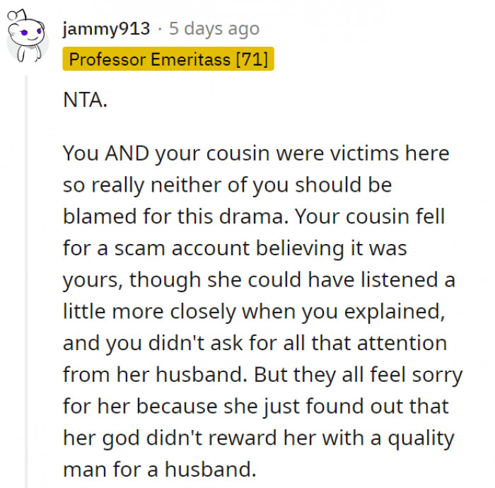 OP was never the villain here in the first place.