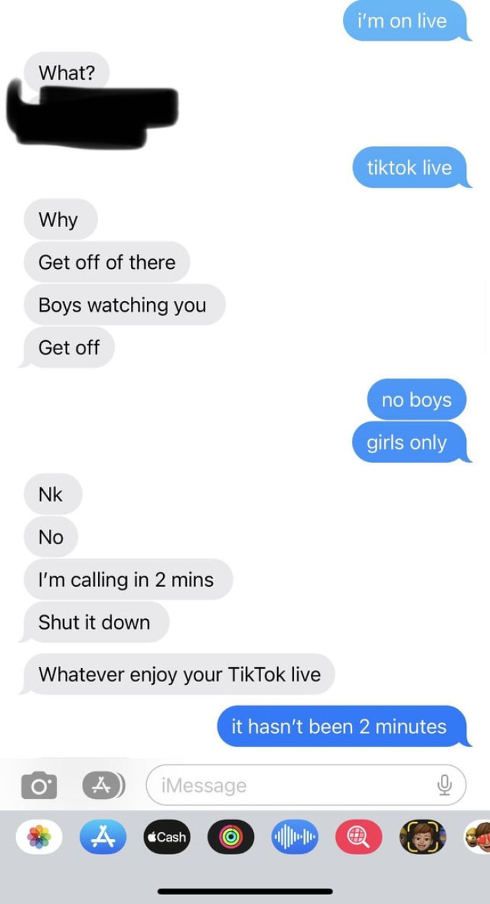 The OP also added a screenshot of their chat, and here it is