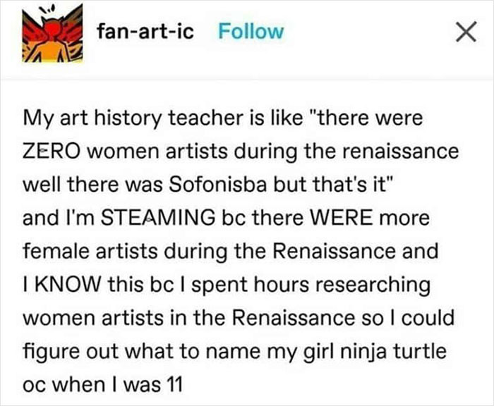 13. Zero female artists