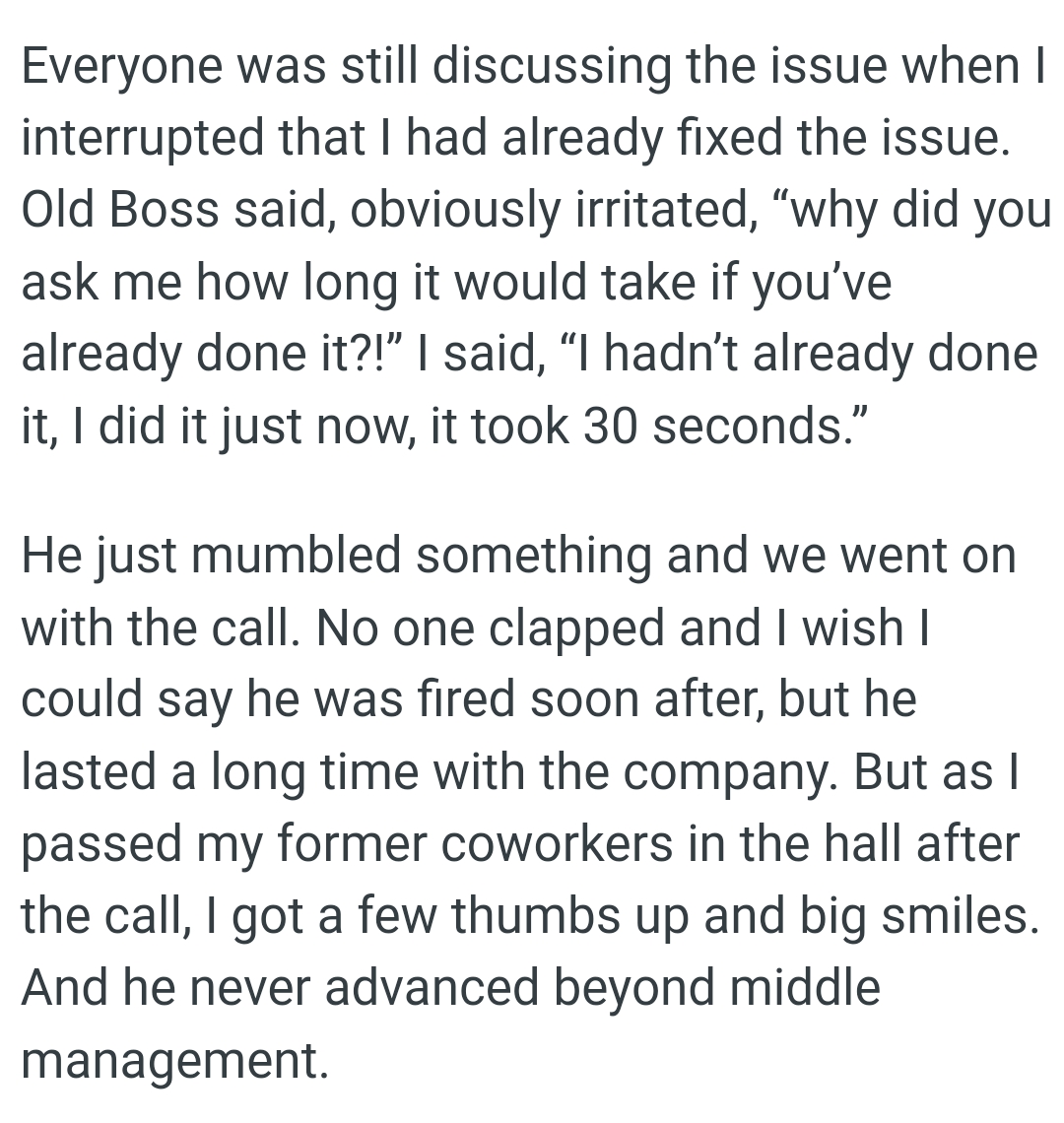 “I hadn’t already done it; I did it just now. It took 30 seconds.”