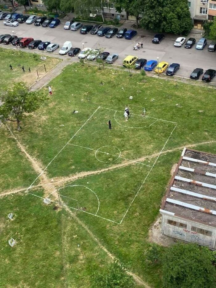 Sofia, Bulgaria. When The Passion For Football Is 100% But The Space Is Only 20%. You Play With What You Have