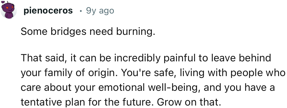 “Some Bridges Need Burning. That Said, It Can Be Incredibly Painful to Leave Behind Your Family of Origin.”