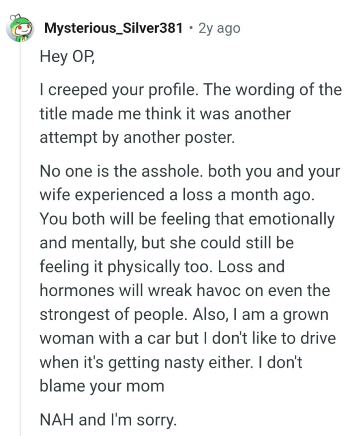 Let's head into the comments section and find out what other Redditors have to say about the story