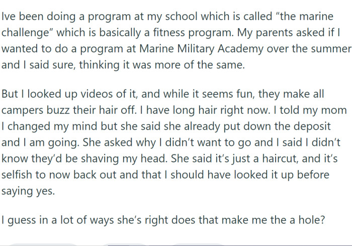 OP, a diligent student, was enrolled in a program at his school called 