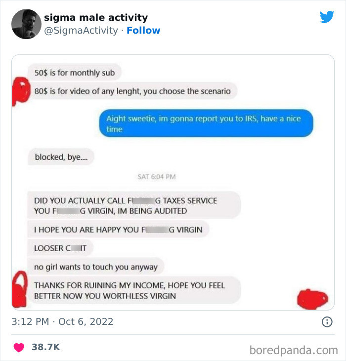 40. Being reported to the IRS