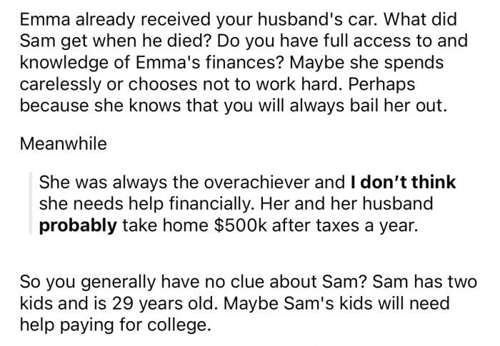 Sam's kids might put that money to better use.