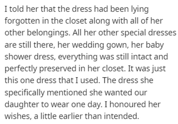 OP explained himself, but the MIL didn't care