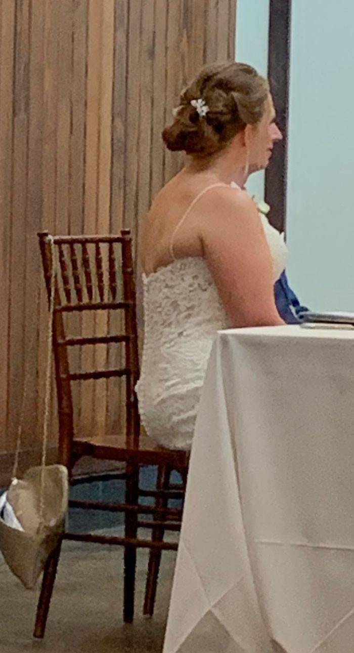 42. Took A Picture Of My Cousin At Their Wedding Table And It Caught The Groom's Nose