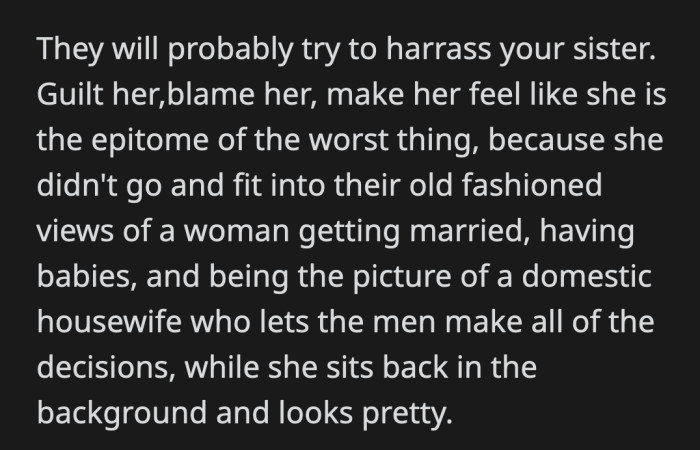 They will definitely try to manipulate his sister again and OP has to watch out for that just in case