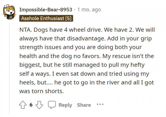 Wow, I can’t imagine how big this dog is that it’s enough to make the muscles in your hands sore for a long time… wait, is it as big as Scooby-Doo?