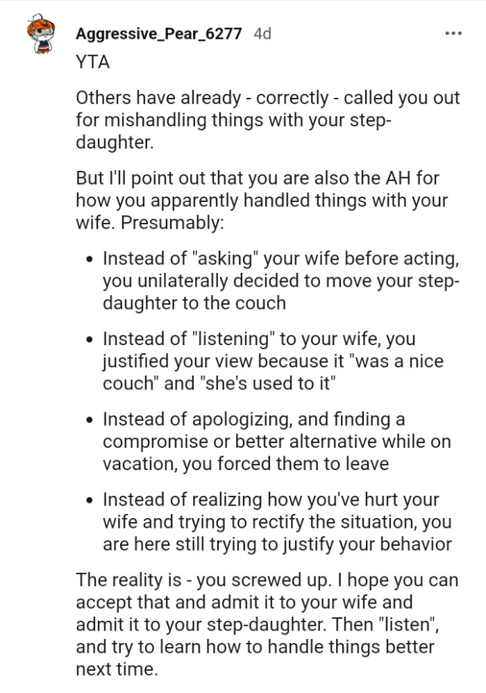 This Redditor went ahead to list out how the OP was a huge AH in this story