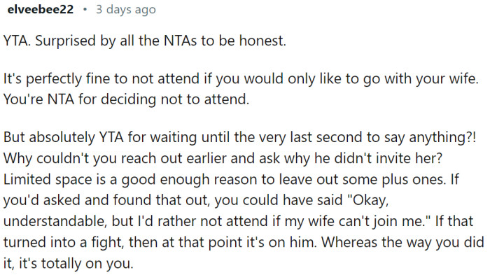 Why did OP wait until the very last second to say anything?