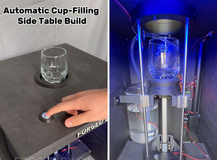 "I Built A Side Table That Automatically Fills A Cup"