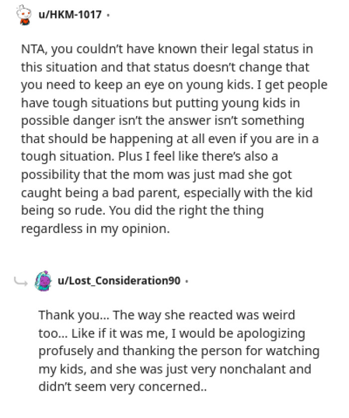 Putting your kids in possible danger isn't the answer