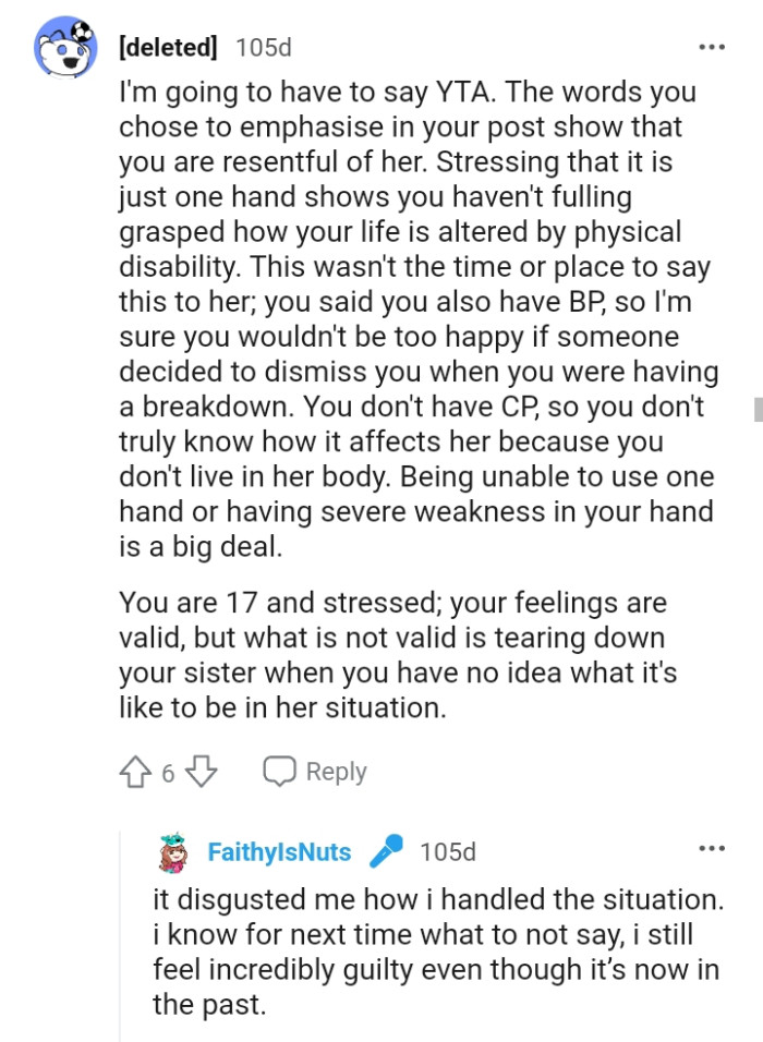 This wasn't the time or place to say this to her