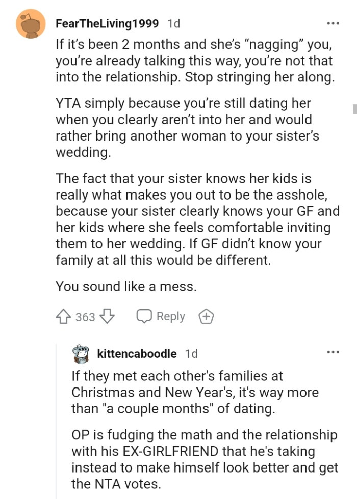 The OP needs to stop stringing her along