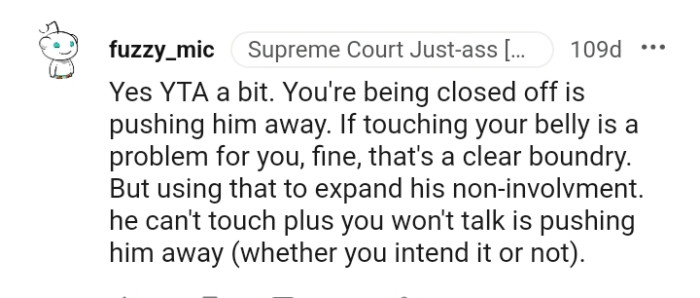 Using that to expand his non-involvement