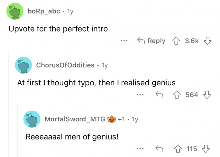 The intro makes you want to read it once again, just to be sure.