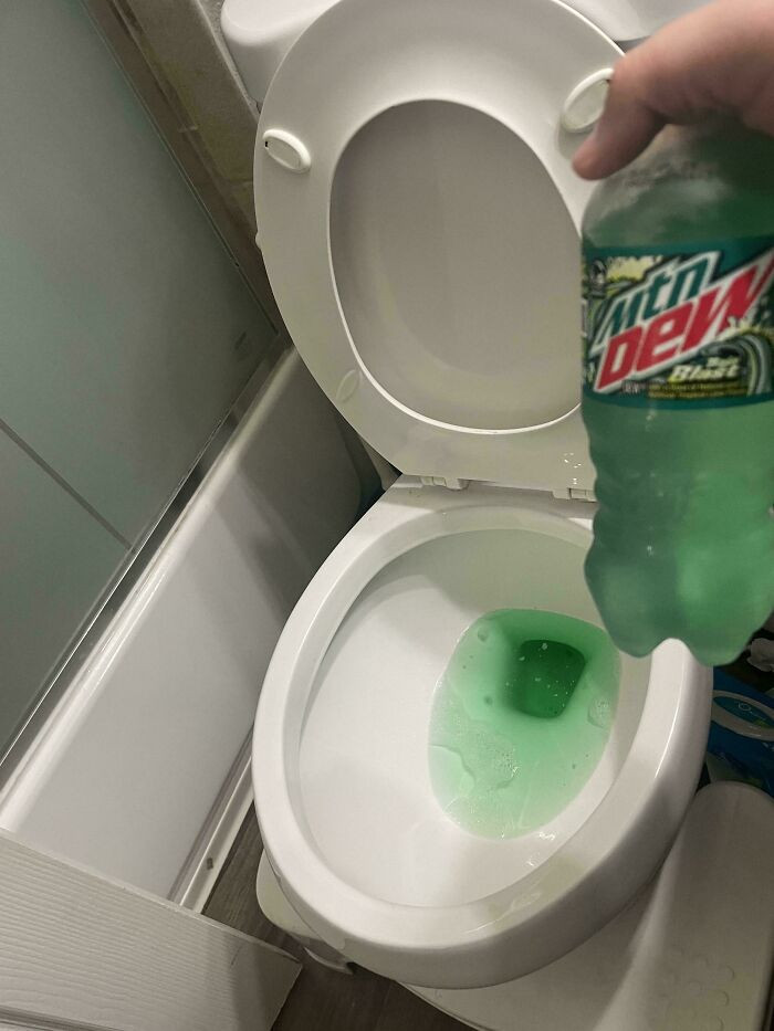 "Near-Perfect Color Match Thanks To Blue Toilet Bowl Cleaner"
