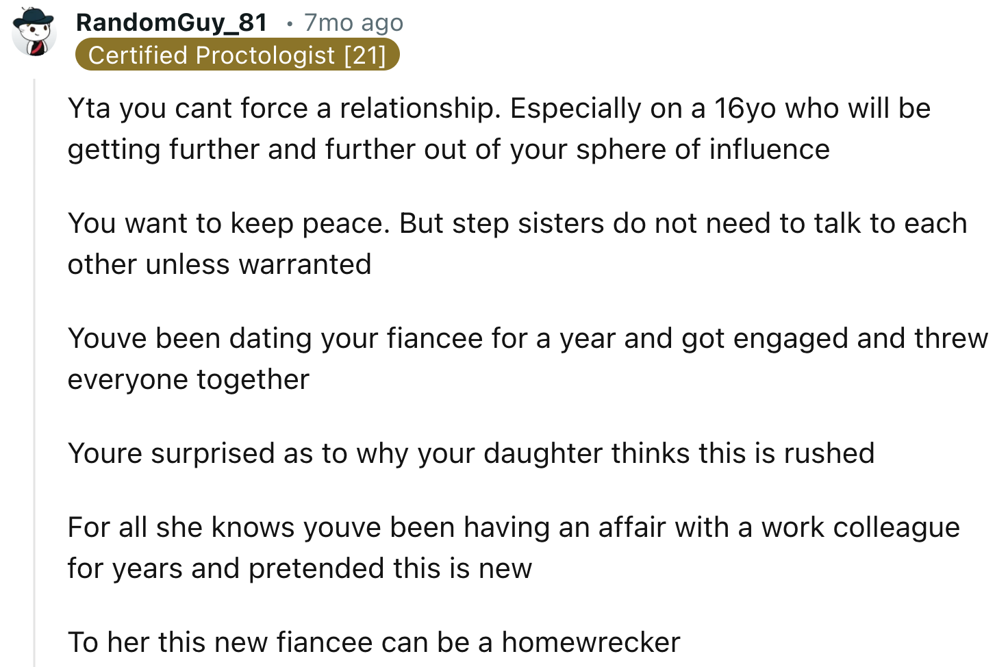 His Daughter Has the Right Not to Spend Time with Raquel