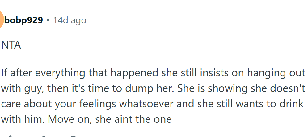 She is showing she doesn't care about OP's feelings