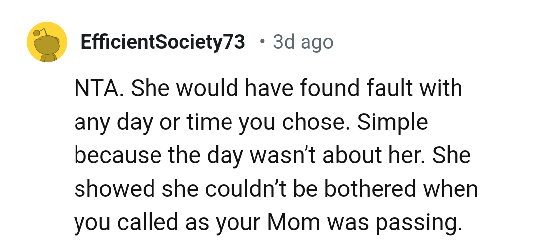 She only showed that she couldn't be bothered