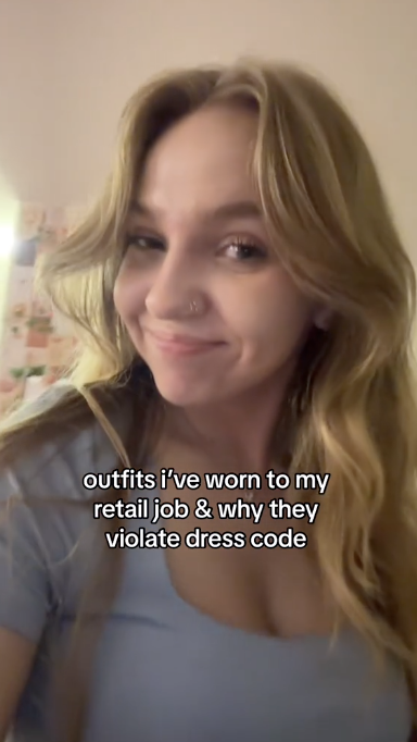 A retail worker, Kelly (@kellsfromhell), recently took to TikTok to discuss how her boss sent her home for a dress code violation multiple times.