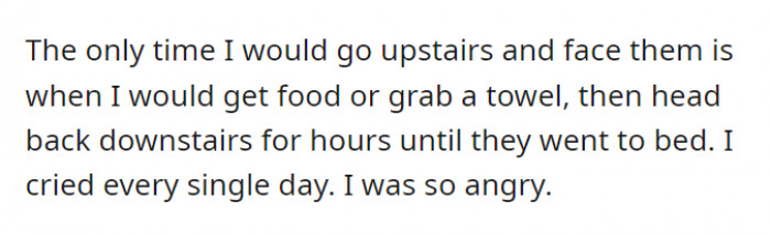 OP did their best to avoid any interaction with them. Every day was miserable.