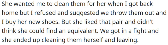 5. But later, he didn't want to help her clean her sandals because, as he said, they were 'disgusting.'