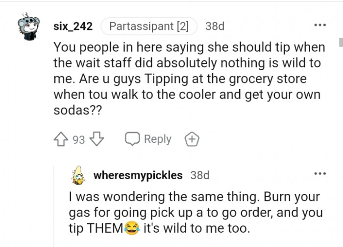 Tipping at the grocery store