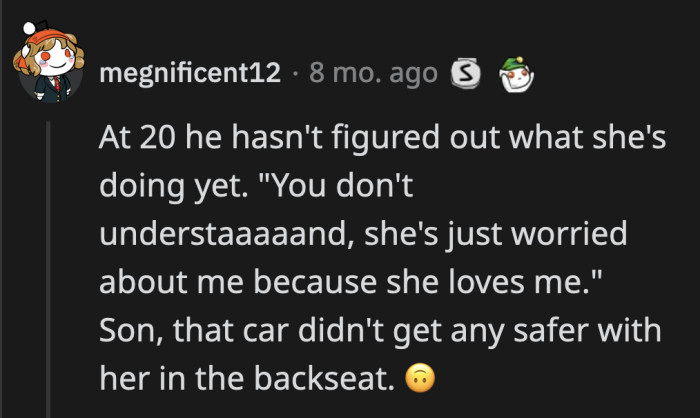 Is mom a mechanic? Is she able to fix the car if they run into any trouble?