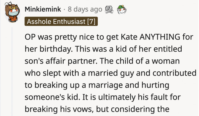 It’s not easy for OP to instantly love them...